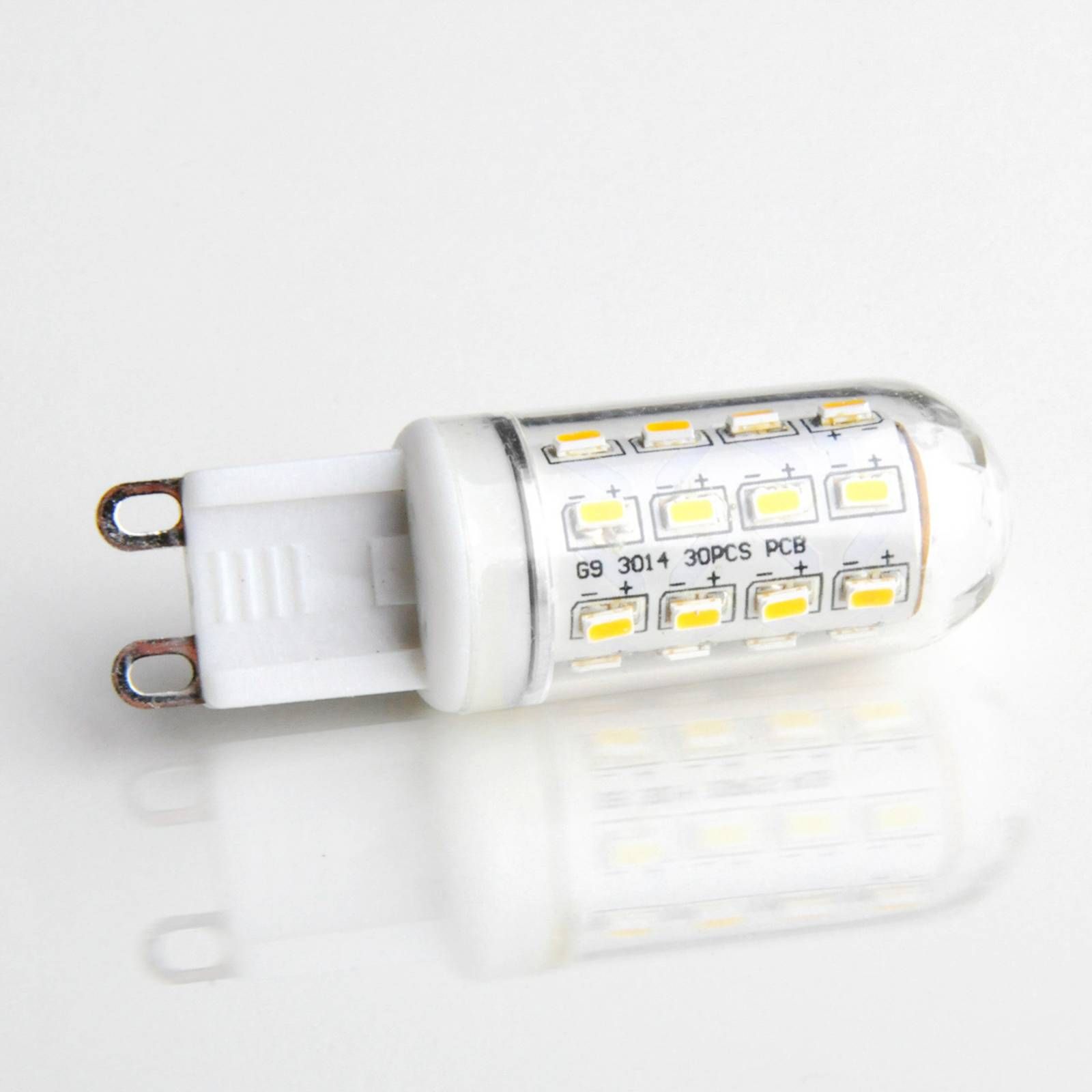 Lindby LED žiarovka v tvare rúrky G9 3W 830 číra 10 ks, plast, G9, 3W, Energialuokka: F, P: 5.9 cm