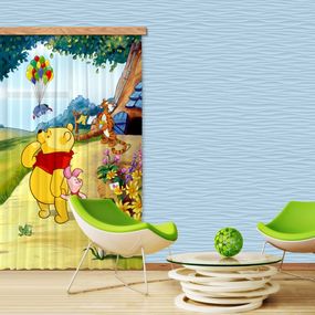FCS L 7111 AG Design textilný foto záves detský obrazový Winnie Pooh Thinking - Medvedík Pú FCSL 7111, veľkosť 140 x 245 cm