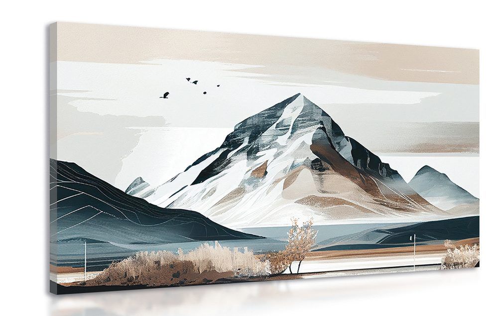 Obraz malebné hory v škandinávskom štýle - 60x40