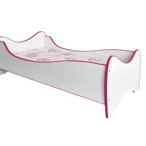 Jednolôžková posteľ 80 cm Duo (biela + ružová) (s roštom a matracom)