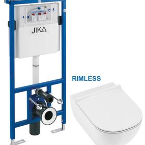 predstenový inštalačný systém bez tlačidla + WC JIKA MIO + SEDÁTKO SLIM H895652 X IO1