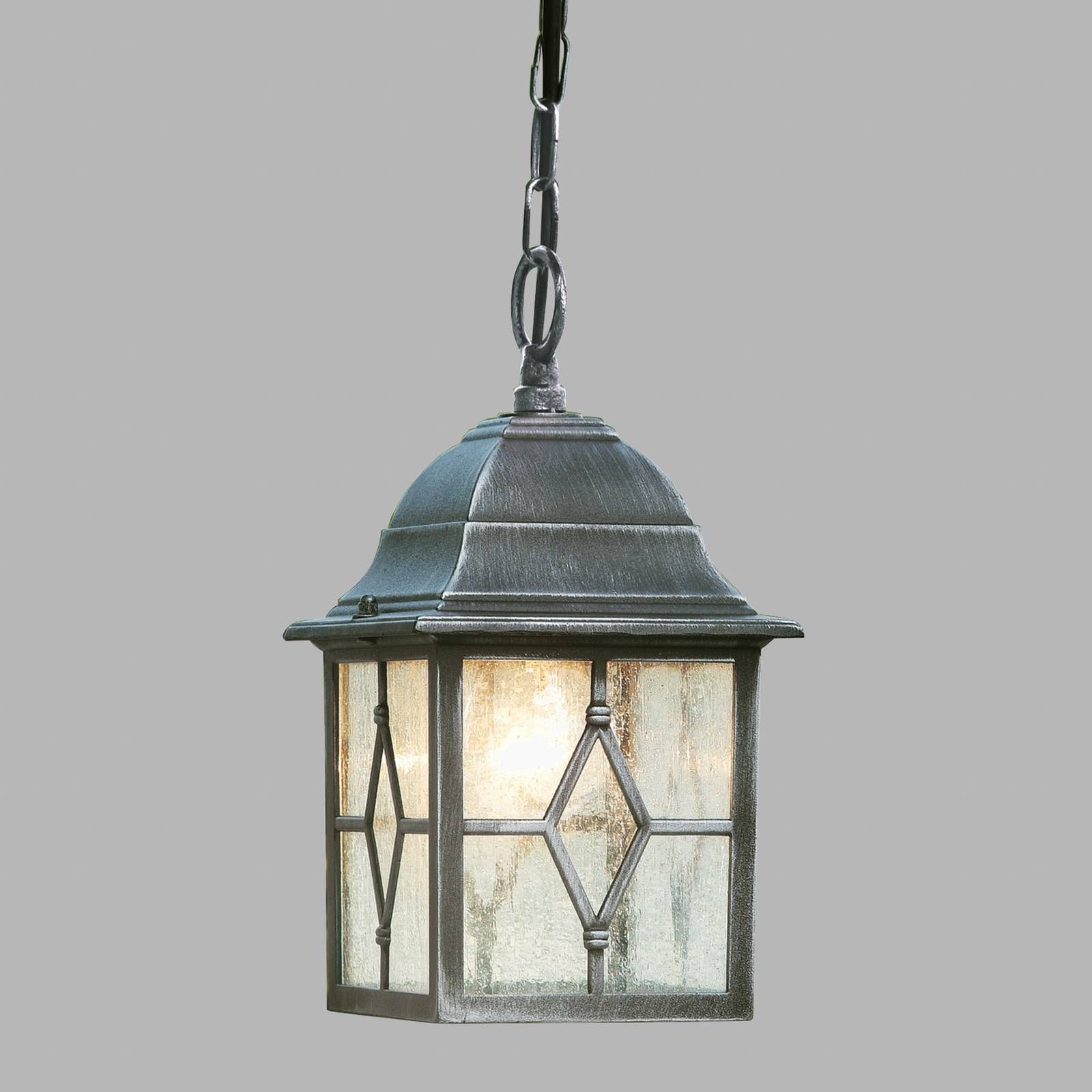 Searchlight Vonkajšie závesné svietidlo Genoa s oloveným sklom, hliník, olovené sklo, E27, 60W, P: 15 cm, L: 15 cm, K: 25cm