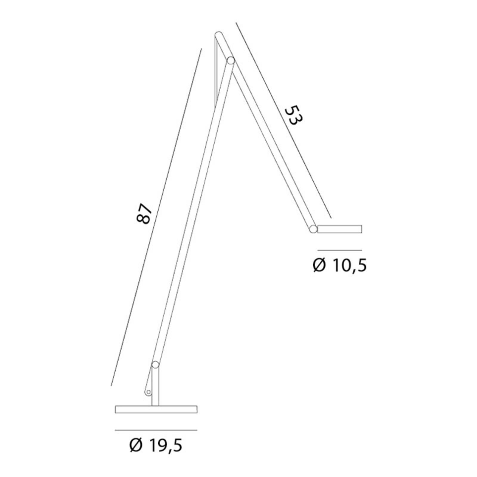 Rotaliana String F1 stojaca LED lampa striebro Ag, Obývacia izba / jedáleň, hliník, polykarbonát, textil, 9W, K: 87cm