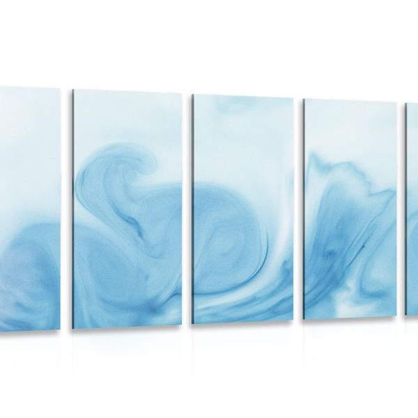 5-dielny obraz nádherná modrá abstrakcia - 100x50