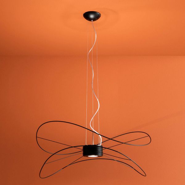 Axo Light Axolight Hoops 2 závesné LED svietidlo, čierne, Obývacia izba / jedáleň, kov, 34W, P: 100 cm, L: 92 cm, K: 43cm