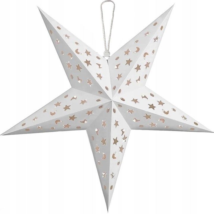 Svítící LED papírová hvězda LUMINA I 60 cm bílá