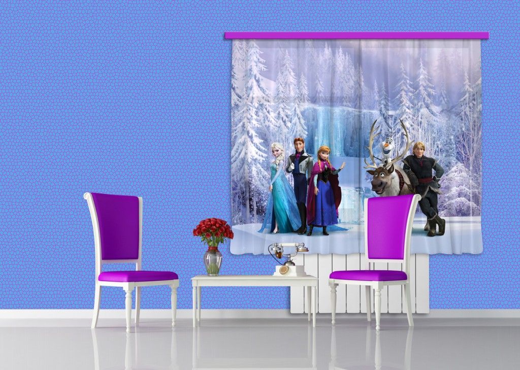 FCS XL 4303 AG Design textilný foto záves detský delený obrazový Frozen All - Ľadové Kráľovstvo FCSXL 4303, veľkosť 180 x 160 cm