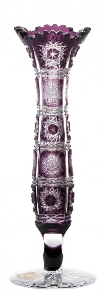 Krištáľová váza Paula II, farba fialová, výška 205 mm