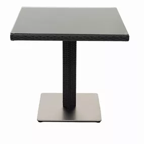 DEOKORK Záhradný ratanový stôl GINA 80x80 cm (čierna)