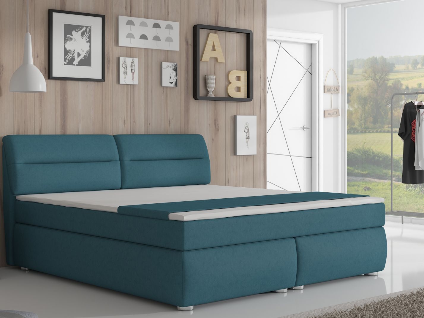 Manželská posteľ Boxspring 160 cm Floryda (s matracmi)