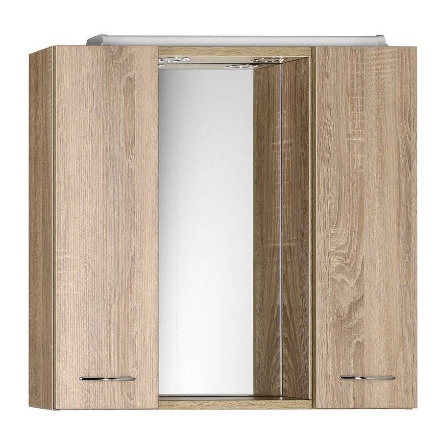 AQUALINE - ZOJA/KERAMIA FRESH galérka s LED osvetlením, 70x60x14cm, dub platin 45029