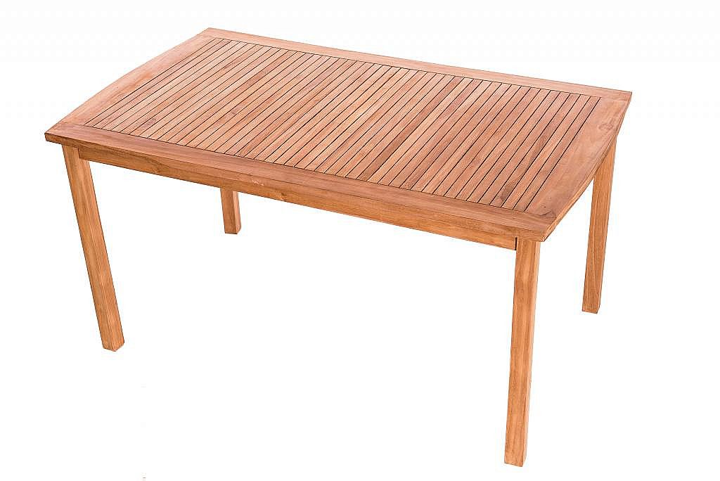 DEOKORK Záhradný pevný stôl obdĺžnik HARMONY 150x90 cm (teak)