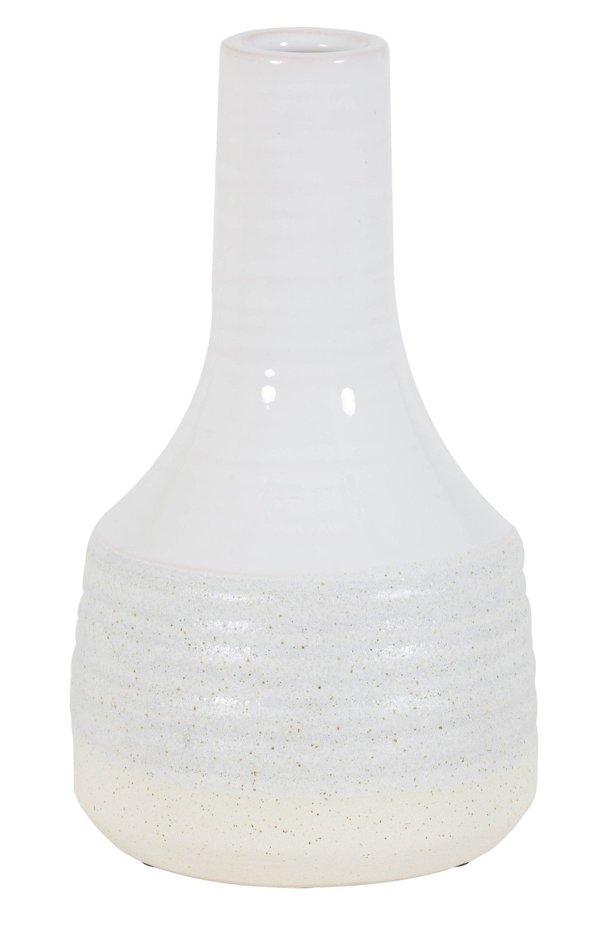 Dekoračná keramická váza MILANA, White, 25,5 cm