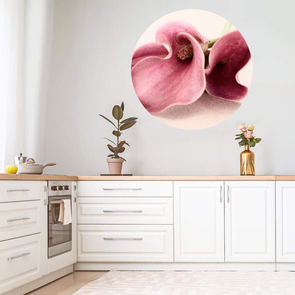 Nálepky na stenu do kuchyne - Kvet v ružovej farbe
