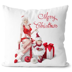 Vankúš Merry Christmas – Sexy Lady (Veľkosť: 40 x 40 cm)