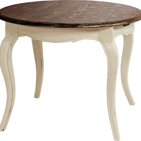Estila Luxusný provensálsky jedálenský rozkladací stôl Antoinette z masívneho mahagónového dreva s dekoratívnym vyrezávaním 160cm