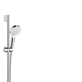 Hansgrohe Crometta - Set sprchovej hlavice, tyče a hadice, EcoSmart 9 l/min, biela/chróm 26535400