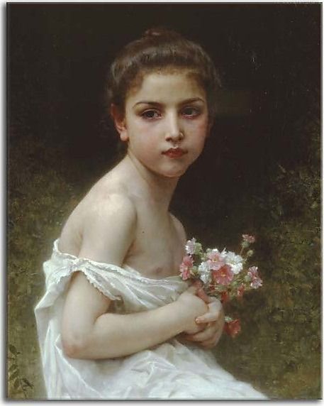 Reprodukcia Little Girl with a Bouquet zs17394