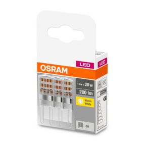 OSRAM kolíková LED G9 1, 9W 2.700K číra 3 ks, G9, 1.9W, Energialuokka: F, P: 4.6 cm