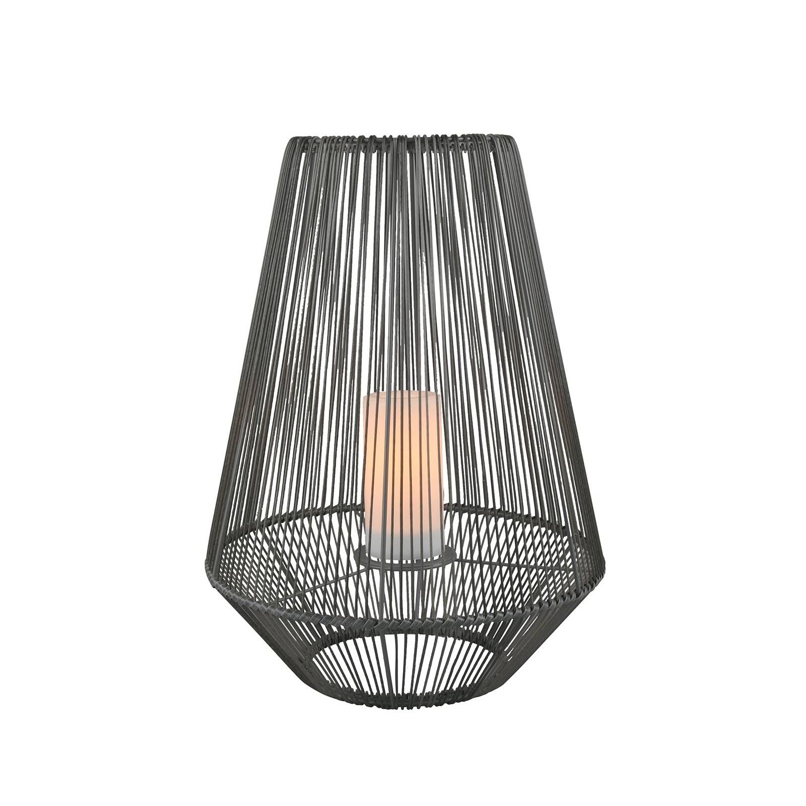 Reality Leuchten Solárna stolná LED lampa Mineros, sivá, 51 cm, plast, 0.2W, K: 51cm