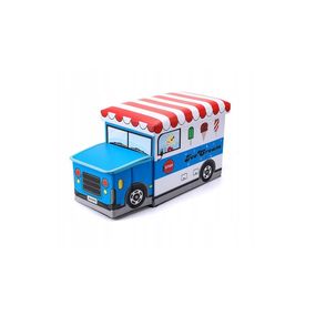 Úložný box na hračky, zmrzlinárske auto - modrá