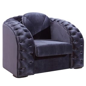 PYKA Chesterfield New kreslo wenge / kráľovská modrá (Fresh 11)