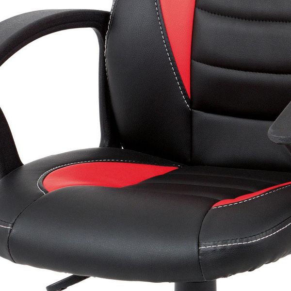 Autronic -  Kancelárska stolička Kids KA-V107 RED, červená-čierna ekokoža