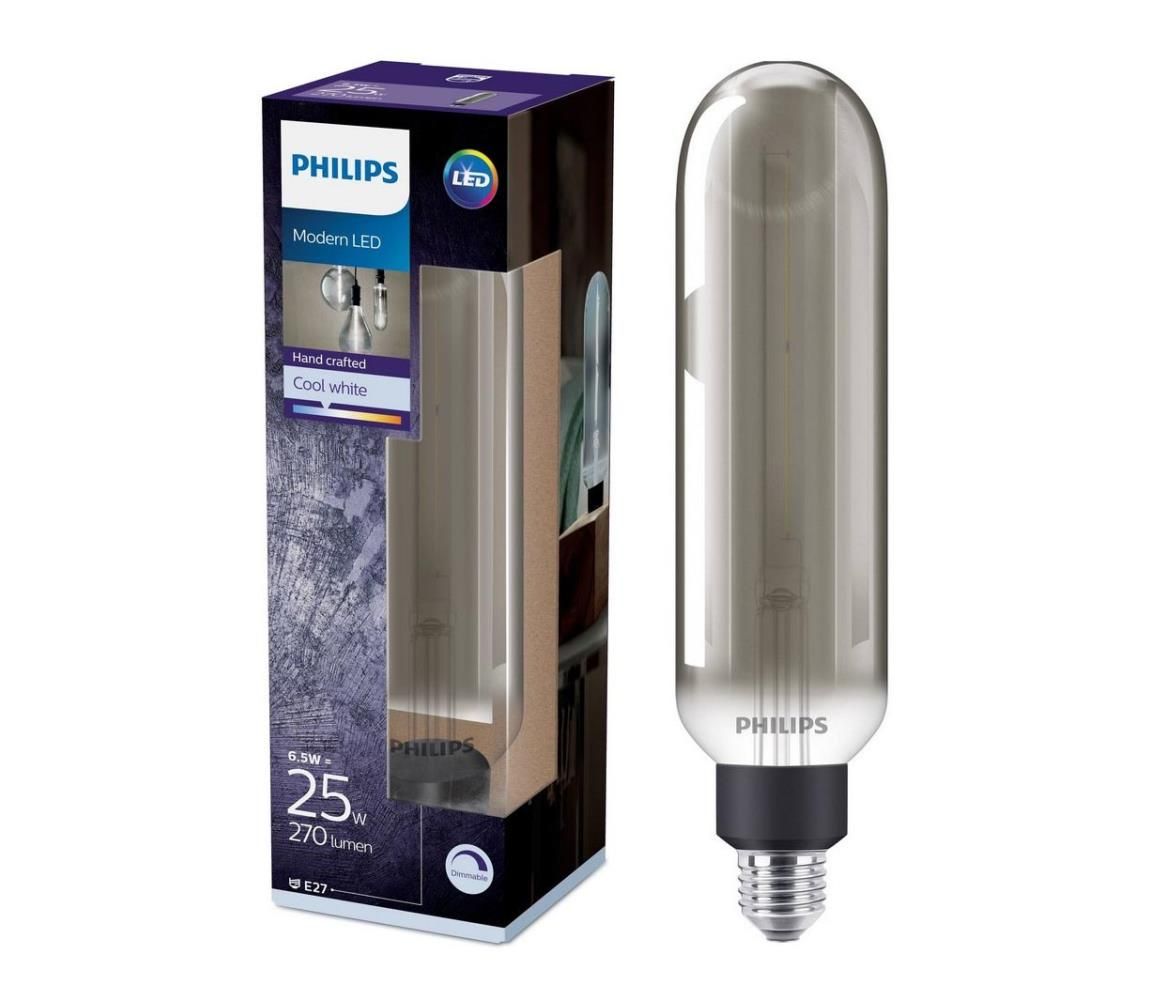 LED Stmievateľná žiarovka SMOKY VINTAGE Philips T65 E27/6,5W/230V 4000K