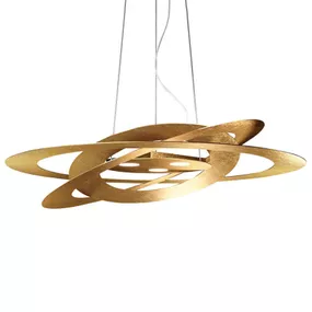 Marchetti Závesné LED svietidlo Afelio lístkové zlato, Obývacia izba / jedáleň, kov, 33W, K: 12cm