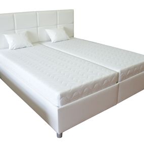 Manželská posteľ 160 cm Albatros (biela) (s roštami a matracmi)