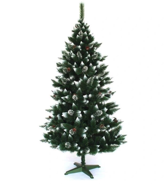 DomTextilu Luxusný vianočný stromček s bielymi koncami a šiškami 150 cm 47851