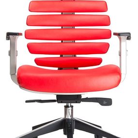 MERCURY kancelárska stolička FISH BONES sivý plast, červená koža - posledný kus BRATISLAVA