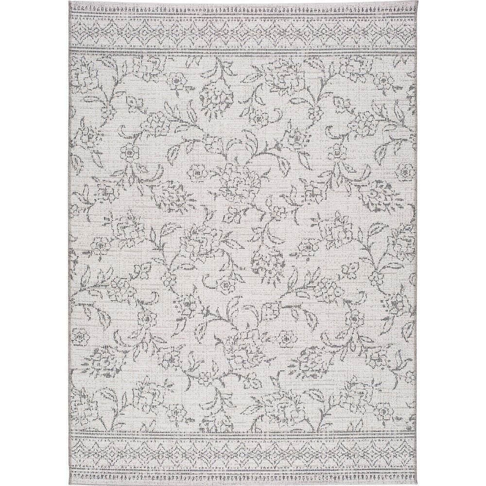 Sivý vonkajší koberec Universal Weave Floral, 77 x 150 cm