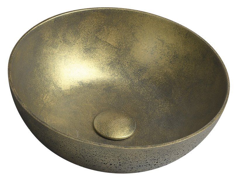 Formigo FG131 betónové umývadlo, priemer 39 cm, zlaté