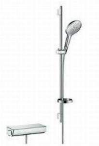 HansGrohe Raindance Select S - Sprchová súprava s termostatom, 150 mm, 3 prúdy biela/chróm 27036400