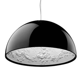 FLOS Skygarden 2 závesné lampy, čierne, Obývacia izba / jedáleň, sadra, hliník, oceľ, silikón, sklo, E27, 230W, K: 45cm