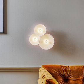 Luceplan Bulbullia nástenné LED svietidlo 3-pl., Obývacia izba / jedáleň, hliník, polykarbonát, 17W, L: 31 cm, K: 37cm