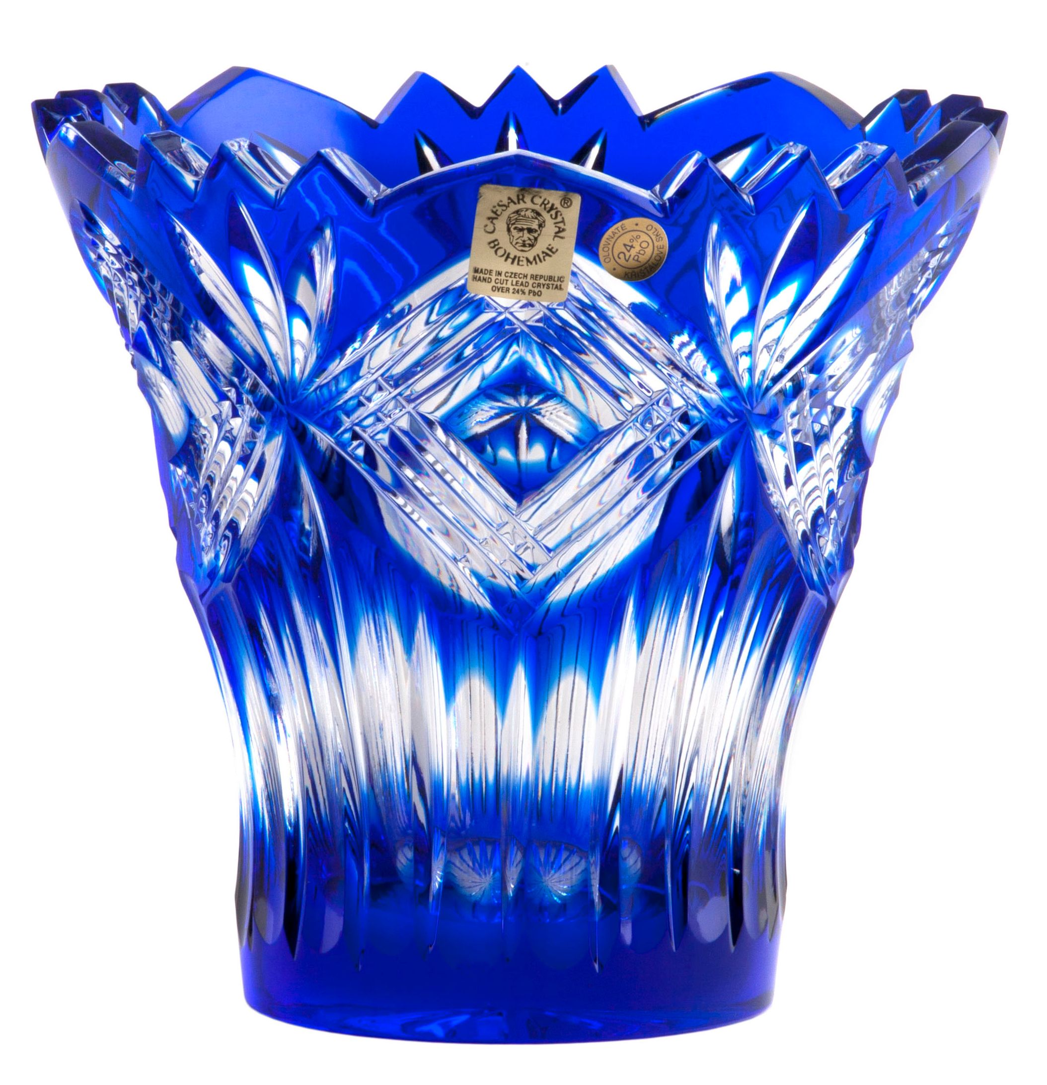 Krištáľová váza Mary, farba modrá, výška 142 mm