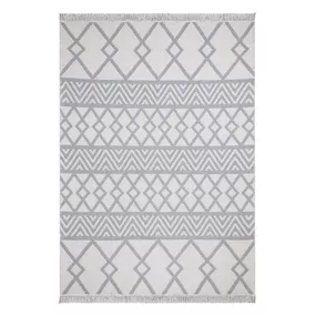 Bielo-sivý bavlnený koberec Oyo home Duo, 160 x 230 cm