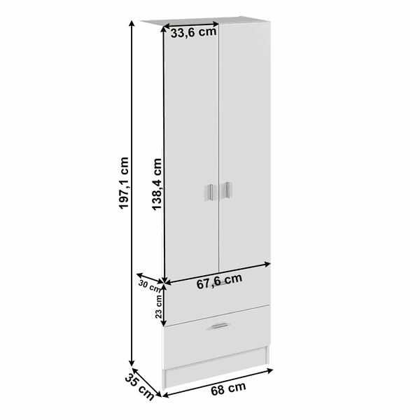 Dvojdverová botníková skriňa, biela, BANDI
