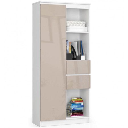 Regál R 80cm CLP R15 biela/cappuccino lesk