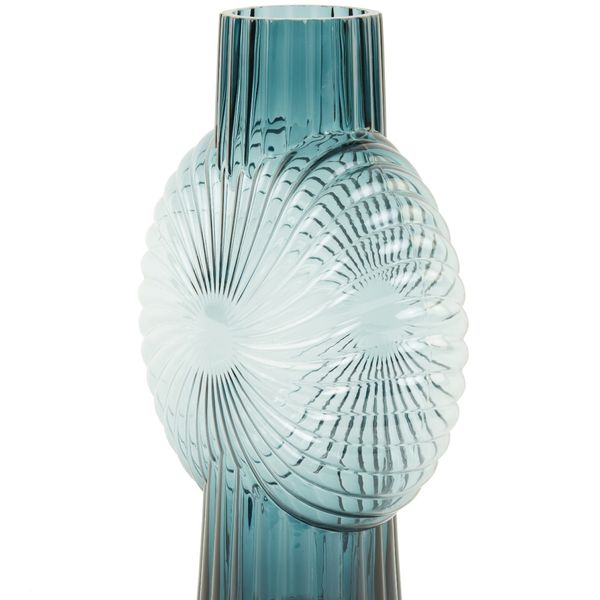 Sklenená váza MIA, Petrol, 22x10,5x32 cm (L)
