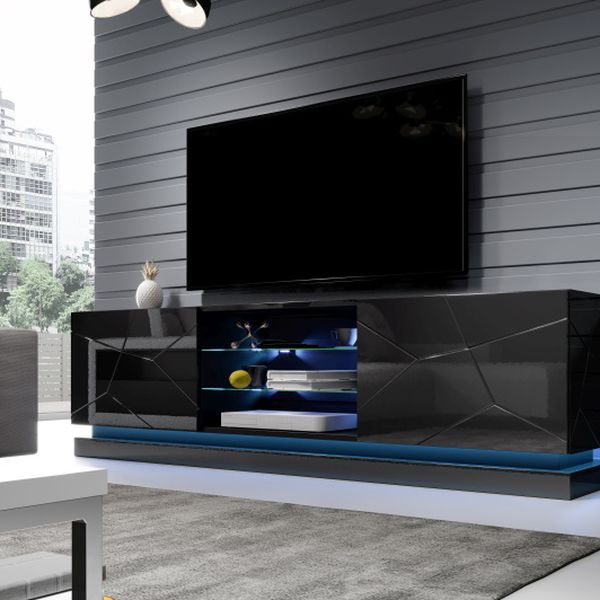 TV stolík Qiu 200 - čierny lesk