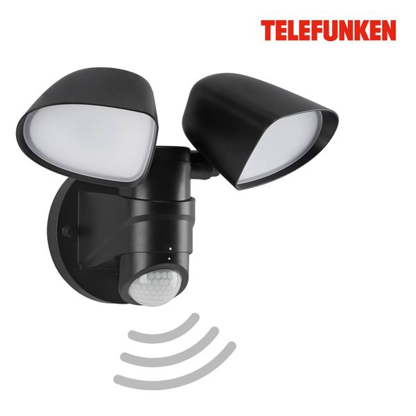 Telefunken LED exteriérové bodové svetlá Bilbao 2-pl. čierna, plast, 10W, L: 25.8 cm, K: 21.8cm