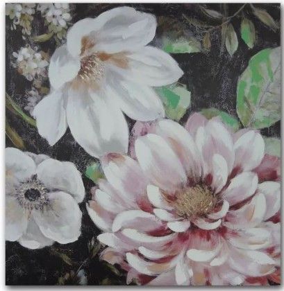 Ručne maľovaný obraz Kvety PB380ZI StarDeco, 100x100 cm