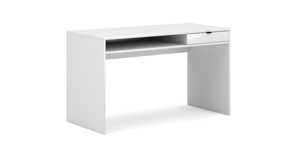 Písací stôl Hofis 130 cm biely