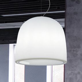 Modo Luce Campanone závesná lampa Ø 51 cm biela, Obývacia izba / jedáleň, kov, polyetylén, E27, 70W, K: 45cm