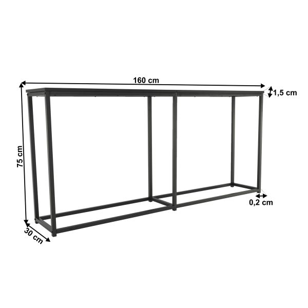 Konzolový stolík Busta - tmavosivá / grafit / čierna