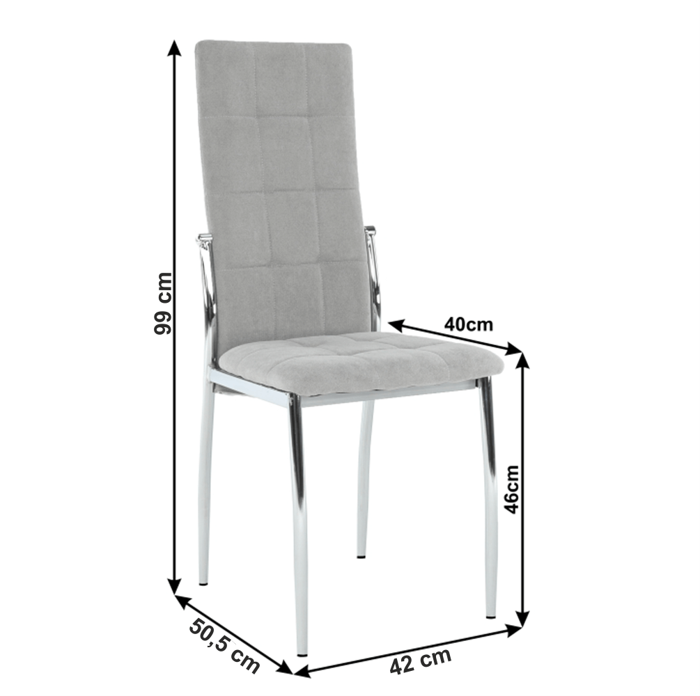 Stolička, sivá látka/kov, ADORA NEW
