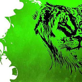 Zelený obraz Tiger zs22891